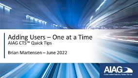 Adding Users - One at a Time | CTS Quick Tips