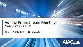 Adding Project Team Meetings | CTS Quick Tips